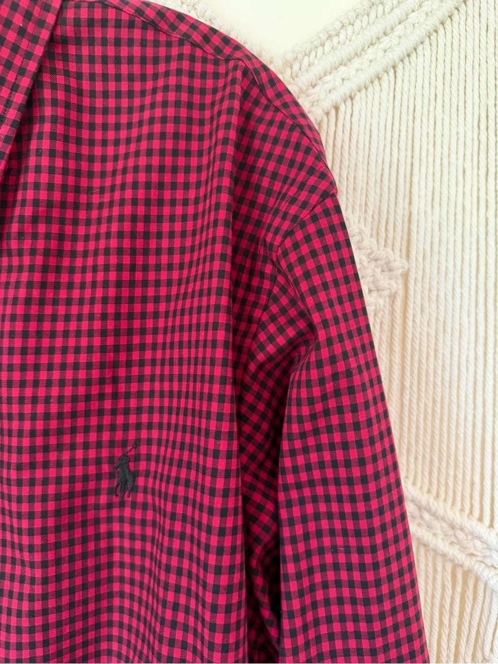 Polo Ralph Lauren Classic Fit Red/Black Checkered Botton Down Dress Shirt XL